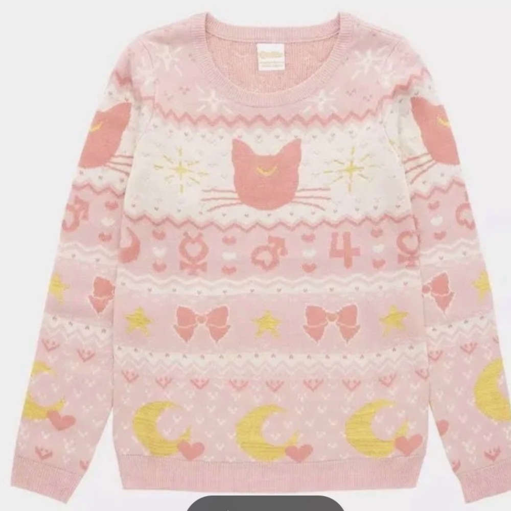 Sailor Moon Luna & Sailor
Guardian Symbols
 Sweater spring boxlunch casual nwot
